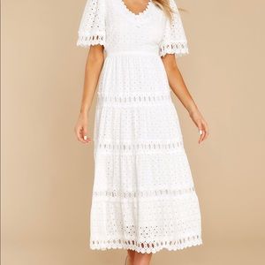 Couldn't Help It Off White Eyelet Maxi Dress